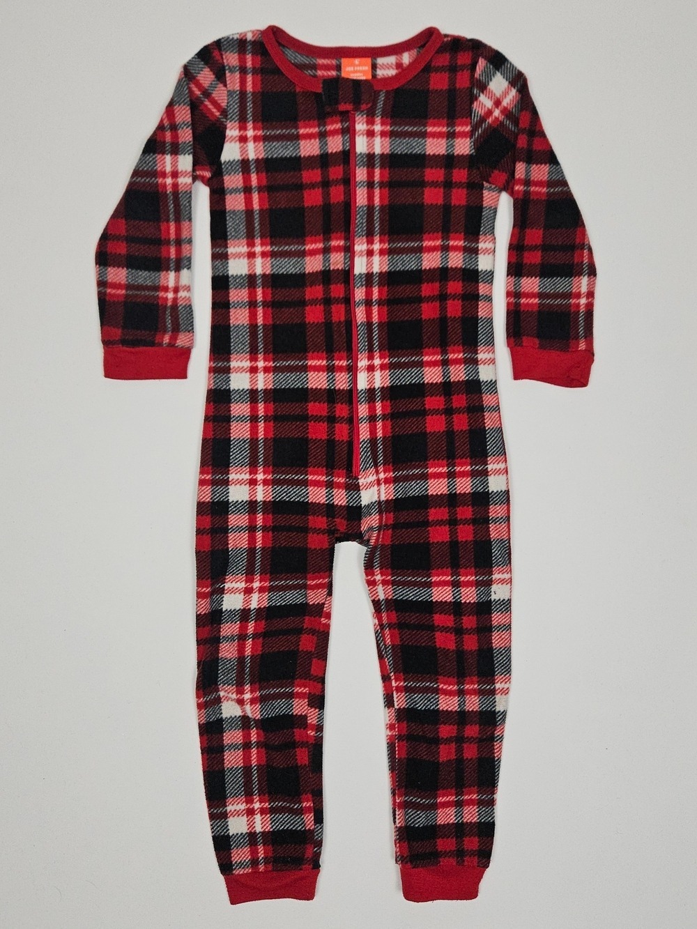 5/$25 Joe Fresh Toddler Fleece Plaid Pajamas Red Black Buffalo Check Size 4T